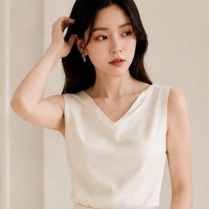 ÁO SATIN CỔ ĐỔ
