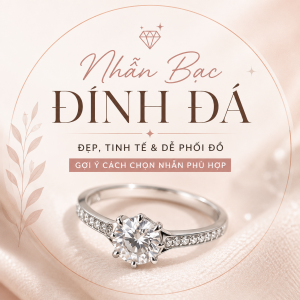 nhẫn bạc đích đá